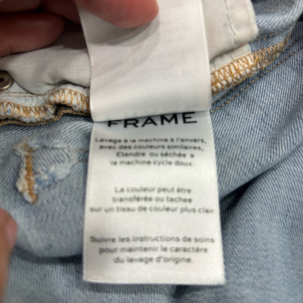 Frame Denim London LA, Blue Gradient Flare Jeans, Le High Straight, Sz 4 - Picture 15 of 15